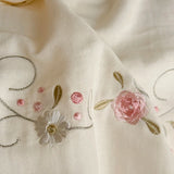 Soft Washed Cotton Bedding Sets Luxury Flowers Embroidery White Princess Duvet Cover Bed Sheet Pillowcases Home Textiles
