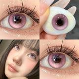 1 Pair Hot Sale Blue Comic Eye Fashion Color Contact Lenses Lady with Eye Soft Green Gloss Eyes Diopters Myopia Degree