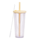 700ml,Double-Layer Straw Cup/MUG,Drinkware,Environmentally Friendly Plastic,Large Diameter,Transparent Milk Tea Cup,Holiday Gift