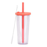 700ml,Double-Layer Straw Cup/MUG,Drinkware,Environmentally Friendly Plastic,Large Diameter,Transparent Milk Tea Cup,Holiday Gift