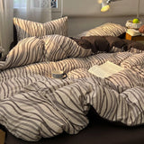 3/4PCS Dark Goth Bedding Set Black Cat Pine Tree Puff Gauze Duvet Cover Set for Goth Girl Bedroom Decoration King Queen Size