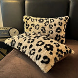 Vintage Sexy Leopard Print Plush Pillow Cover Soft Comfortable Cushion Pillowcase Home Decor Pillow for Bedroom Sofa Decorations