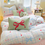 Washed Cotton Duvet Cover Set Breathable Comforter Bedspread Pillowcases Bed Linens Bedding Set Girls Room Decor Home Textiles