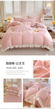 Princess Style Bedding Set Soft Bedroom Decor Comforter Duvet Cover Set Pillowcase Bed Sheet Ruffled Quilt Cover Four Pieces Set