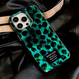 Retro Laser Cute Leopard Print Pattern Phone Case for iPhone 11 12 13 14 15 16 Pro Max XS XR X 7 8 Plus Shockproof Bumper Cover