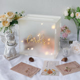 Ikeehome  PartyWorld Acrylic Wedding Card Box Frosted Gift Box with String Light Urn Box for Wedding Reception