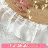 White Lace Lace Ribbons Accessories Lace Trim Handmade DIY Extended Clothes Pleated Sewing Decorative Fabric Skirt Hem Fabric