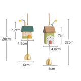 Nordic Wood House Wind Chime Handmade Hanging Bell Door Handle Wall Kids Room Decorations Garden Home Office Nursery Decor
