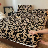 Ikeehome  New Fall and Winter Thickened Rabbit Plush Single Fitted Sheet Warm Fitted Sheet Anti-Slip Anti-Static Bed Cover