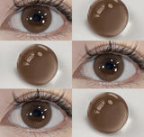2pcs Brown Colored Contacts Lenses with Myopia 0~-8.00 Degree Yearly Beauty Cosmetic Makeup Pupils 14.5mm Blue Eye Lens