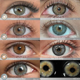 New Colored Contact Lenses 1 Pair Green Iris Natural Pupil Color Circle with Prescription 0-8 Degrees Annual Siri Urban