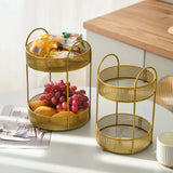 Household Iron Fruit Basket Desktop Decoration Hotel Office Snack Metal Storage Rack Crafts Coffee Table Storage Shelf Ornaments