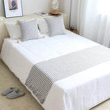 Thickened Handmade Tassel Bed Towel Soft Skin Friendly Sofa Towels Bedding with Dust-proof Decorative Cloth Bedroom Tail Blanket