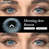 1 Pair Brown Colored Contact Lenses Natural Blue Pupils Eyes Contact lenses Soft Contacts 14.20mm