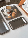 Luxury Square Stainless Steel Serving Tray,Coffee Tray,Desserts – Elegant Serving Platters for Café, Restaurant Bathroom Tray