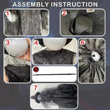 Interactive Light-Up Witch Decoration with Motion Sensor Scary Sound Effects Creepy Animated Prop for Haunted House Halloween