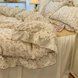 Fresh Botanical Floral Bedding Set for Kids and Adults, Leaves, Flower Duvet Cover, Pillowcases, Soft Washed Cotton, Home Textil