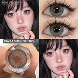 1Pair Brown Lenses Contact Lenses for Eyes Lenses softlenses Eye Lenses Korean style Lenses Yearly Color Eye Lens