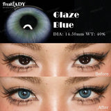 2pcs Glaze Series Colored Contact Lenses Natural Brown Pupils Blue Eyes Lenses Gray Soft Contact Lenses 14.50mm Yearly