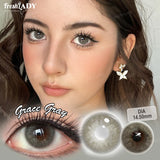 1 Pair Grace Series Colored Contact Lenses Natural Brown Pupils Eyes Soft lenses Gray Soft Contacts 14.50mm