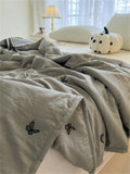 Embroidered Summer Quilt Washed Cotton Girl Home Comfortable Skin Friendly Soft Air-Conditioned Thin Quilted Queen Size Blankets