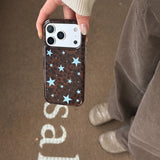 Luxury Leopard Pattern Five-pointed Stars Printed Phone Case for IPhone 16 15 14 17 Pro Max Air 13 Shockproof Protective Cover