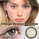 1 Pair Colored Contact Lenses Natural Brown 14.5mm Big Eyes Contacts Cosmetics Green Eye Color Lens Gray Lens Women Makeup