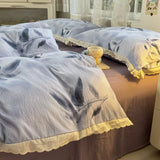 New class A double-layer yarn thickened three/four-piece set skin-friendly and breathable single double washed cotton