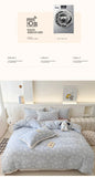 Princess Style Print Bedding Sets Ruffle Lace Bow Quilt Cover Romantic Bedclothes Home Decor Woman Girl Bedroom Duvet Cover 4pcs