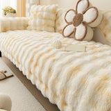 Thicken Imitation Rabbit Fur Plush Sofa Slipcover Non-slip  Soft Sofa Towel Couch Cushion For Living Room Modern Home Decor