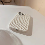 Simplicity 3D Ripples Texture White & Transparent Case for iPhone 15 14 13 Pro Max Back Phone Cover for 12 11 X XR Xs 7 8 SE2020