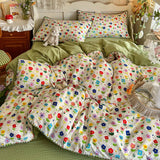 Class-A Pure Cotton Shell Edge Bedding Sets Ins Printing Bedclothes for Four Seasons Soft Skin-Friendly Home Textile for Adults