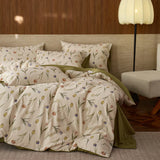 20% Linen and Cotton Bedding Sets Print Duvet Cover Sheet Pillowcase 4pcs Breathable Underwear Bed Linens