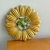 European Gold Rose Vanity Mirror, French Carved Plastic Frame Makeup Mirror for Bedroom Dressing Table, Home Decor Photo Prop