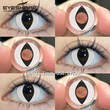 2pcs Cosplay Colored Contact Lenses Anime Cateye White Eye Lenses Halloween Red Makeup Lens Green Color Eyes Contact