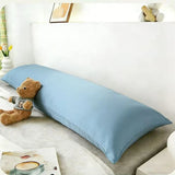 Long Style 100% Bamboo Fiber Pillowcase With Zipper 45x150cm Cooling Anti-bacterial Solid Color Double Bed Pillow Cover 45x180cm