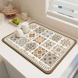 Coffee Machine Absorb Water Pad Tabletop Tableware Drying Mat Diatom Mud Kitchen Anti Slip Countertop Mat Tableware Drain Pad