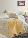 Korean Sle Cute Pure Cotton Bedding Set 3-4 Pieces Dormi Student Patchwork Embroidery Duvet Cover eet Bedding