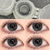 1Pair New Natural Colored Contact Lenses Eye Black Pupils lens with Degree Makeup Myopia Lenses Yearly Use
