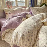 Class A washable small fresh printing four-piece set, student dormitory bed sheet three-piece set