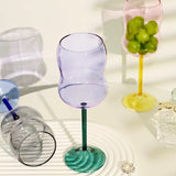 1pc Champagne Glass Handmade Color Glass Wine Goblet Juice Cup Heat-Resistant Water Cup Drinking Wine Glass Cocktail-glass