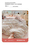 Print Floral Bedding Set Double Layer Yarn Four Pieces Set Soft Comfortable Duvet Cover Bed Sheet With Pillowcases Home Textiles