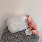 Dreamy Pearl Shell Soft Case For AirPods 4 3 2 1 Pro 2 2nd Cover Funda Wireless Headphone Coque Accessories Box With Keychain