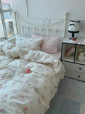 Pure Cotton Fledding Set Four-Piece Queen Size Bed eet Cover Duvet Cover Bedding Protector Single Dormi Bed Linens