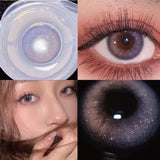 1pair Violet Pink Color Contact Lenses Glitter Pupil Cosmetic Eye Lenses