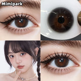 2pcs High Gloss Big Diameter Colored Contacts High Moisture Half Yearly Lenses for Daily Wear Makeup Party 0.00D No Po