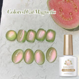 Green Guava Gel Nail Polish Cat Magnetic Light 10ml Sparkling Glass Bead Soak Off UV LED Varnish Salon Maniucre