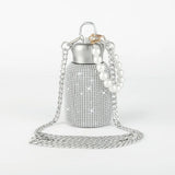 300ml Mini Thermos Cup With Pearl Chain Rope for Women,Diamond-encased Case,Stainless Steel Vacuum Flasks,Drinkware,Water Bottle