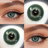 Colored Contact Lenses Lalens Ves Klien Black Green Gray Color Contacts Eye Lens Eyes Half Year 2Pcs