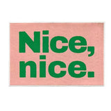 Pink Green Letter Print Rectangle Floor Mat Non Slip Absorbent Imitation Cashmere Minimalist Bedroom Bathroom Rug Nordic Carpet
